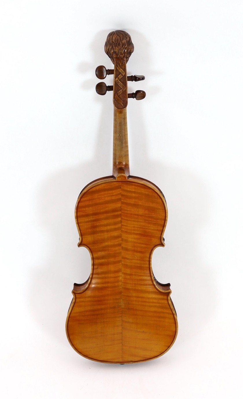 An early 20th century German violin, overall 62cm